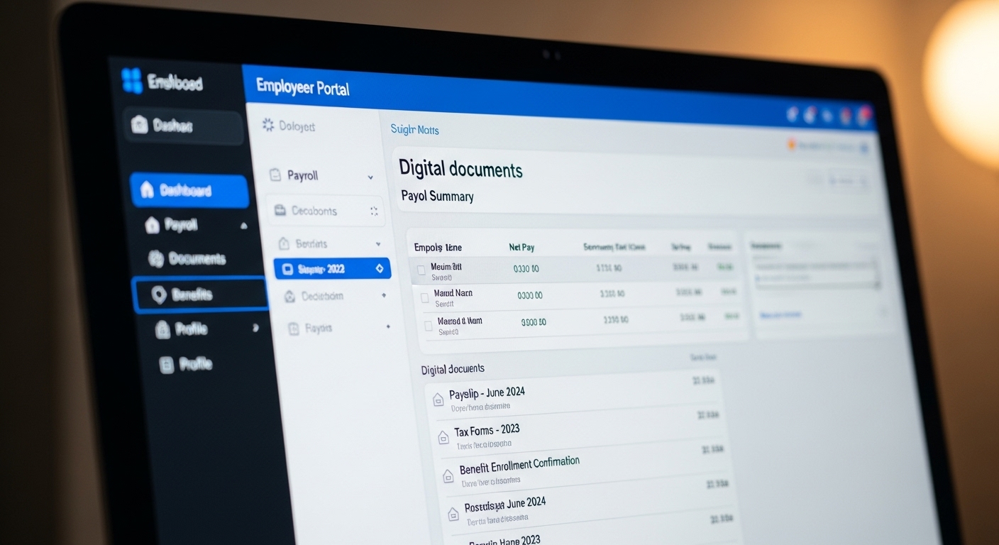 Ejemplo de portal del empleado para asesorías mostrando nóminas digitales